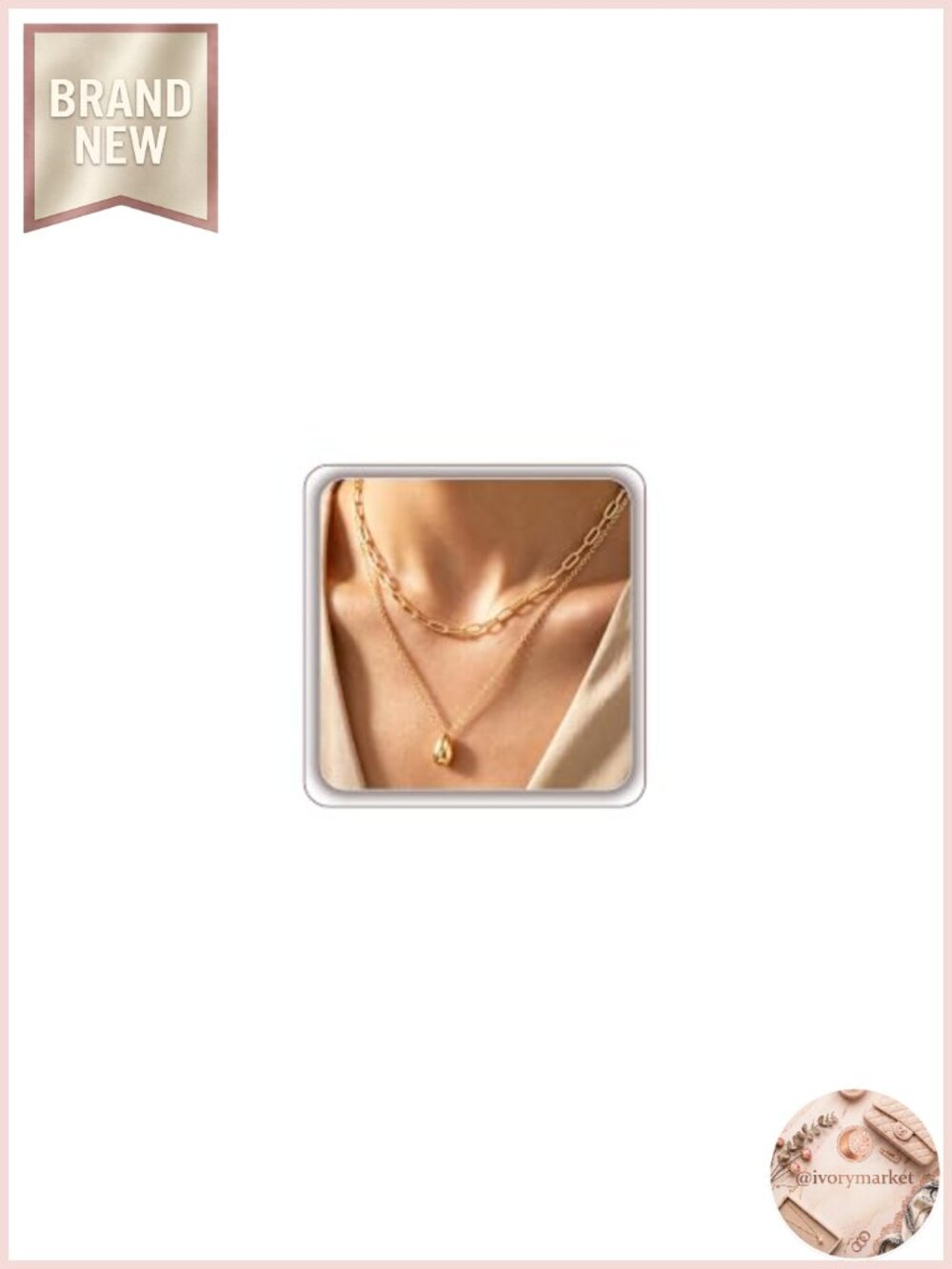 Layered Gold Necklace Set, 14K Gold Plated Dainty Chain, Trendy Stackable